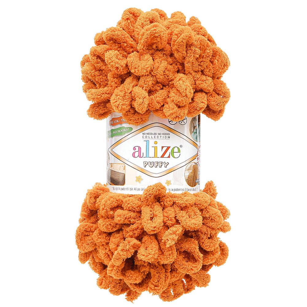 Пряжа Alize (Ализе) Puffy / уп.5 мот. по 100 г, 9м, 234 тыквенный