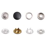 Кнопка рубашечная (джерси) закрытая ⌀9.5 мм, ≈144 шт, МЕТАЛЛ, эмаль, 322 черный глянцевый, NEW STAR