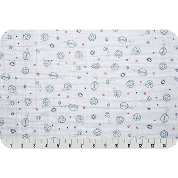 Ткань для пэчворка Peppy Embrace (марлевка), отрез 100х125 см, 120 г/м², champion cobalt, Shannon Fabrics