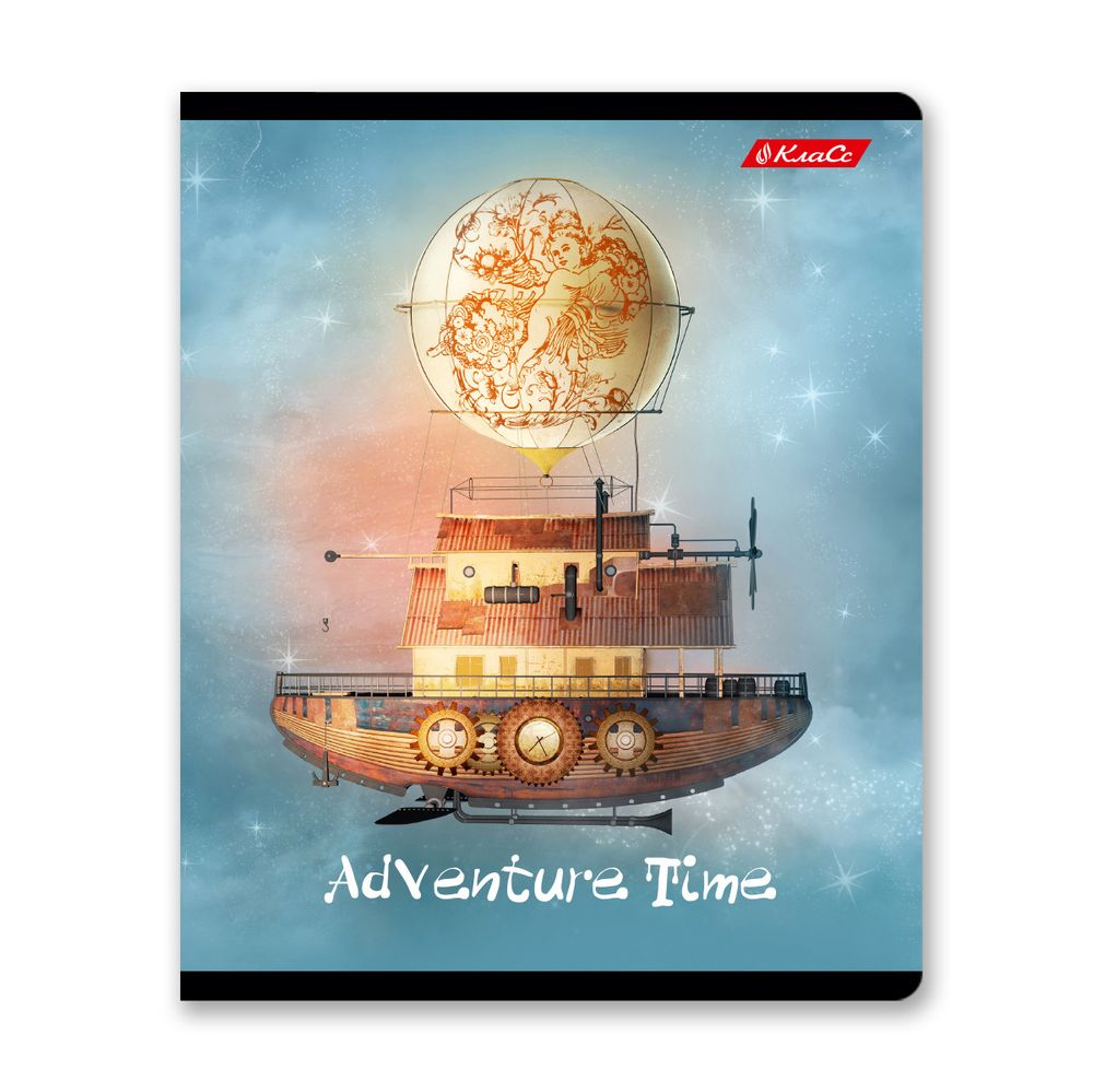 Тетрадь ученическая общая, глянцевая ламинация, A5+ 96 л. на скобе 60 г/м², белизна 100%, 5 шт, клетка в термоусадочной пленке, 000774 Время приключений, Светоч 96ТЕТк-004