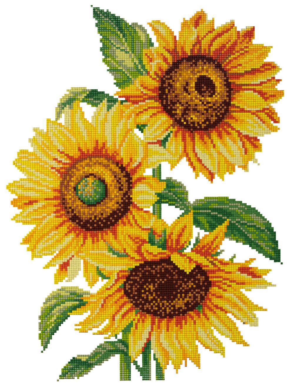 Алмазная (кристальная) мозаика Фрея, Подсолнухи на закате 30х40 см