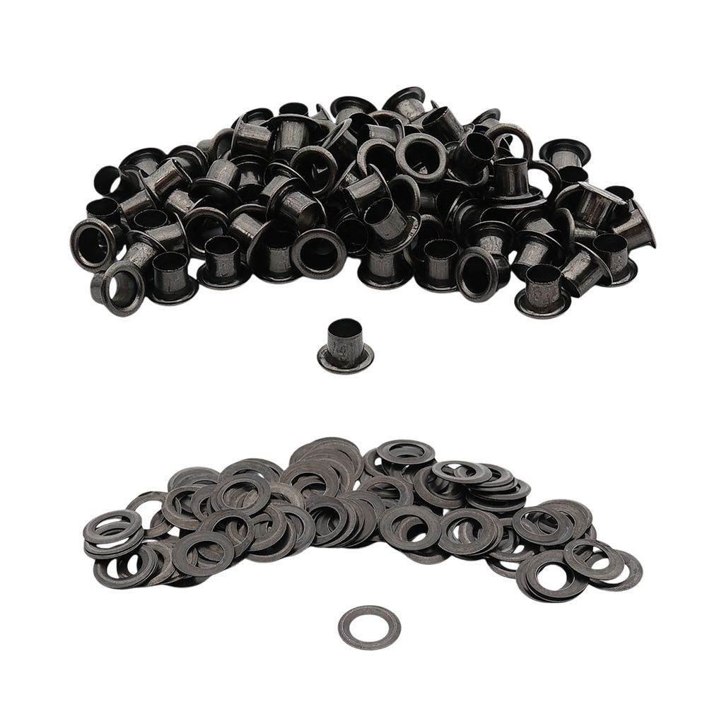 Люверсы металл ⌀_3.7 мм (внутр.), №1.7, сталь, чер.никель, 100 шт, New Star