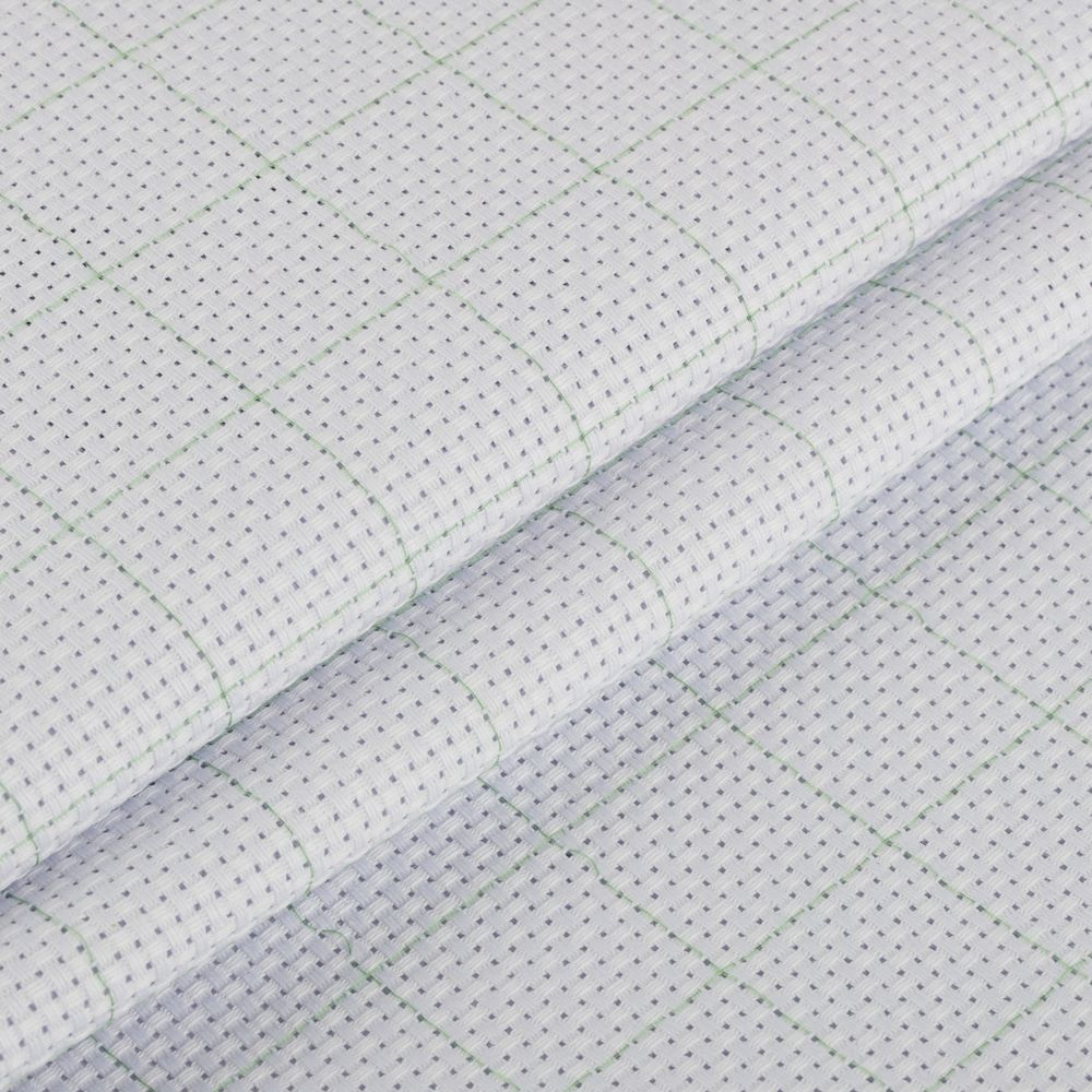 Канва Aida 11 ct, 150 см / 10 метров, белый в клетку, Gamma K03R