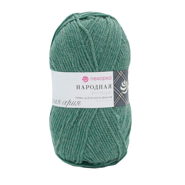 Пряжа Пехорка Народная / уп.5 мот. по 100 г, 220 м, 117-Киви