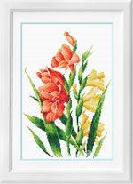 Набор для вышивания нитками МП Студия, Нежный гладиолус, 30х40 см