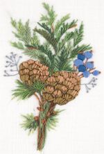 Набор для вышивания нитками Panna, Живая картина, Обаяние зимы, 11х16 см