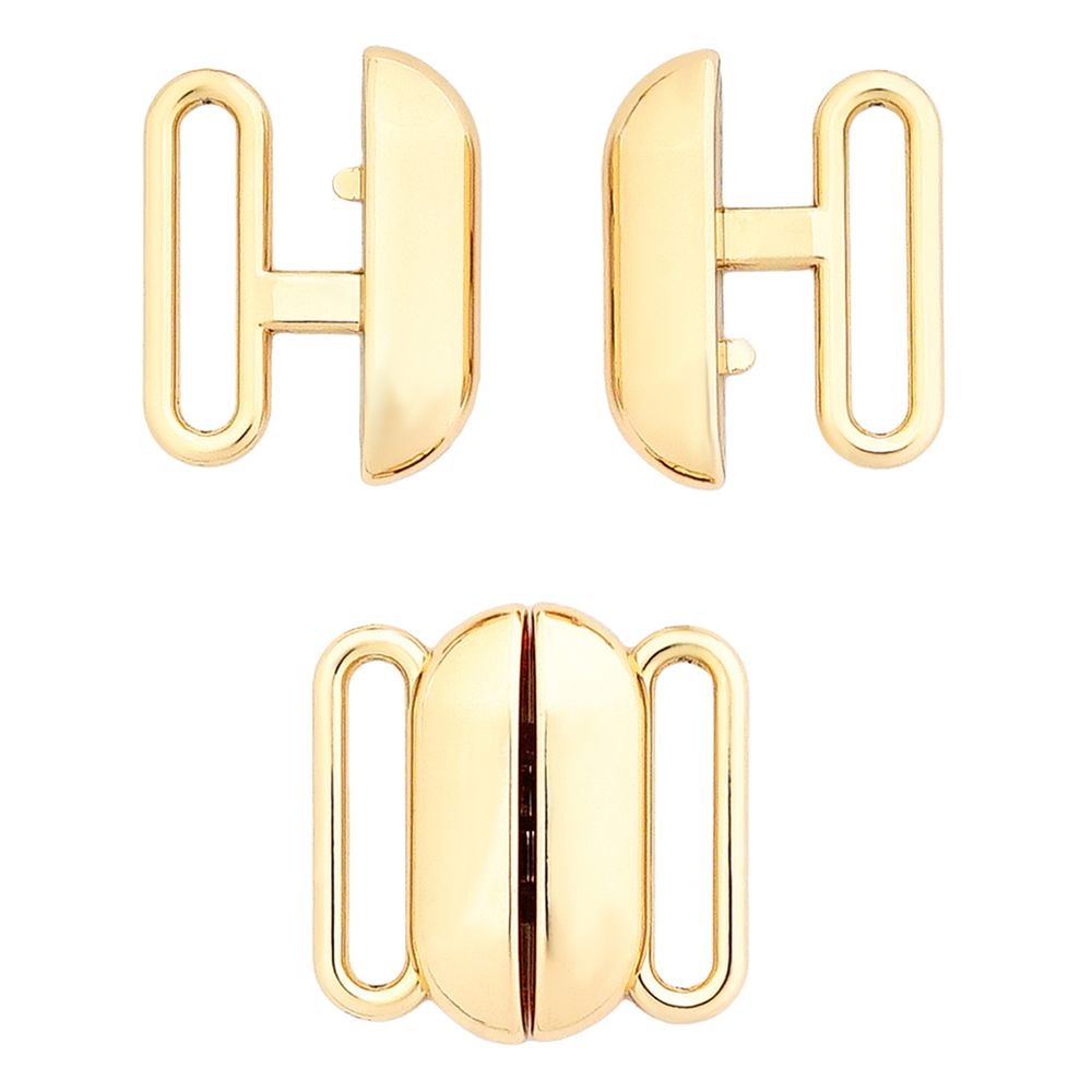 Застежки для купальника (бикини) металл 15.0 мм, золото, МВ_2235, 6 шт