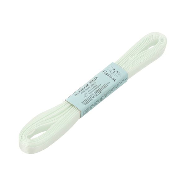 Лента атласная 1-сторонняя 6.0 мм / 10 шт по 5.4 метра, №013 св.салатовый, Gamma AL-6P