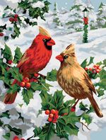 Картина по номерам Фрея, В заснеженном лесу, 40х30 см