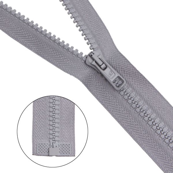 Молния трактор Arta Т6 (6 мм) 1 зам., разъем., 65 см, цв. 079 св.серый, уп.5 шт