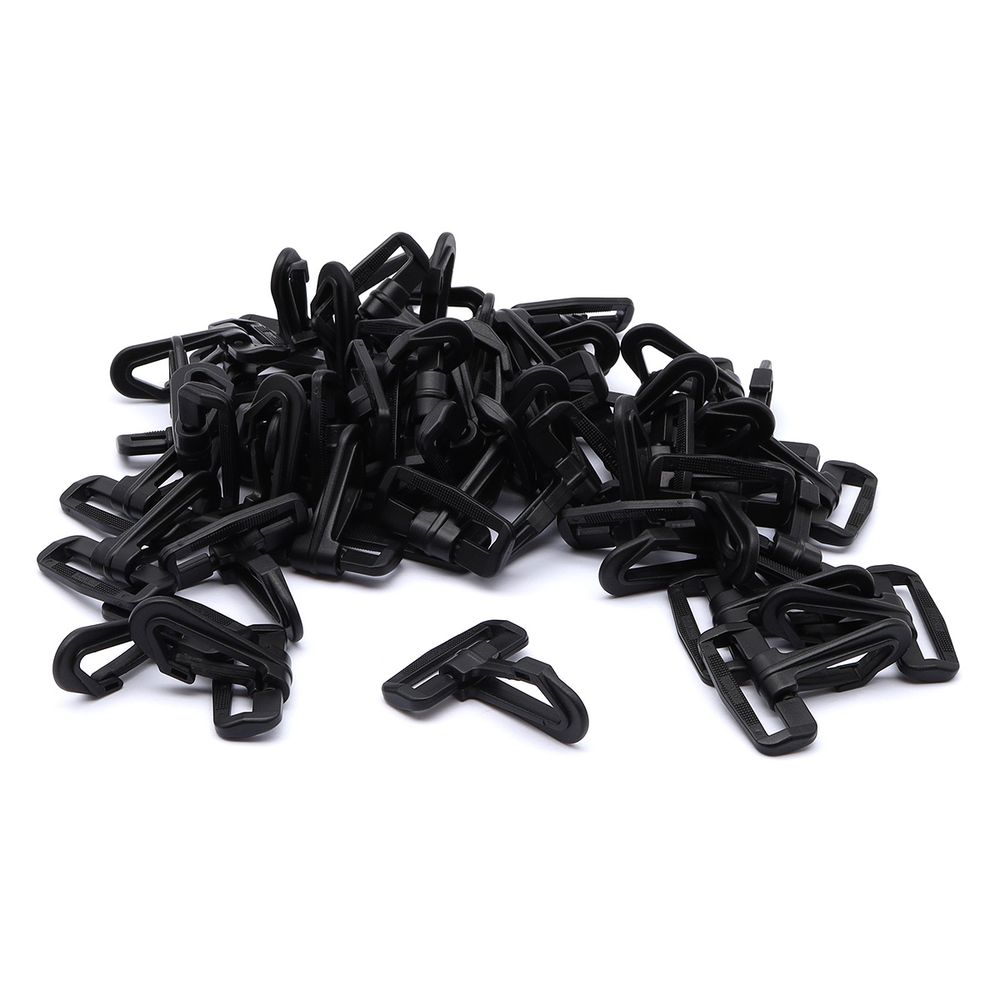 Карабин пластик 40 мм, черный, 50 шт