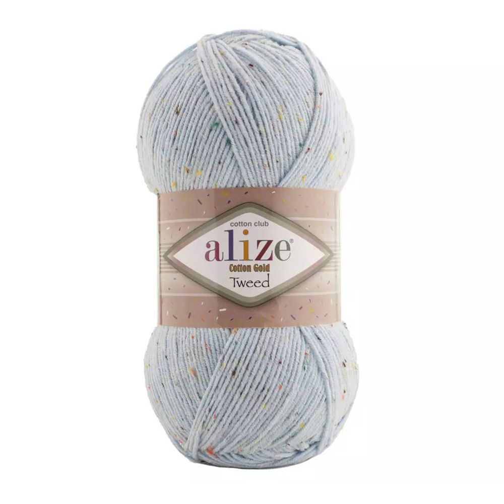 Пряжа Alize (Ализе) Cotton Gold Tweed / уп.5 мот. по 100 г, 330м, 513 голубой A