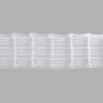 Лента (тесьма) шторная: сборка параллельная (1:1.5) 70 мм / 50 метров, (6 рядов петель, 3 шнура), C1007M прозрачный