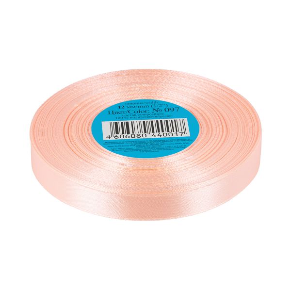Лента атласная 1-сторонняя 12.0 мм / 33±2 метра, 097 розовый, Gamma