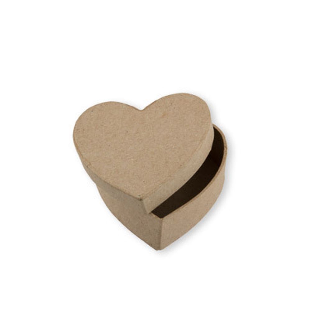 Заготовка из папье-маше Коробка, 7х7х3 см, 2 шт, в форме Сердца, PAM-015 Love2art