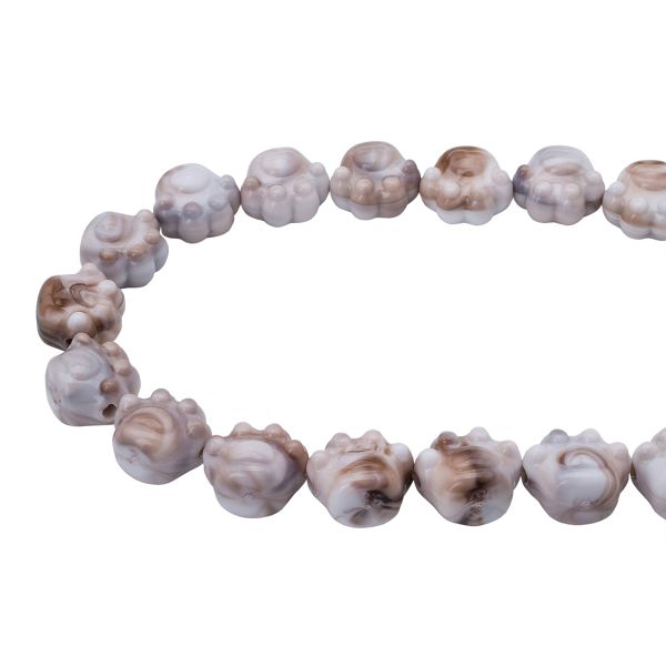 Бусины акрил 18.5х16.5х14 мм, 500 г, дымка, Кошачьи лапки, AD012 бело-бежевый, (7748712)7502 , Astra&Craft