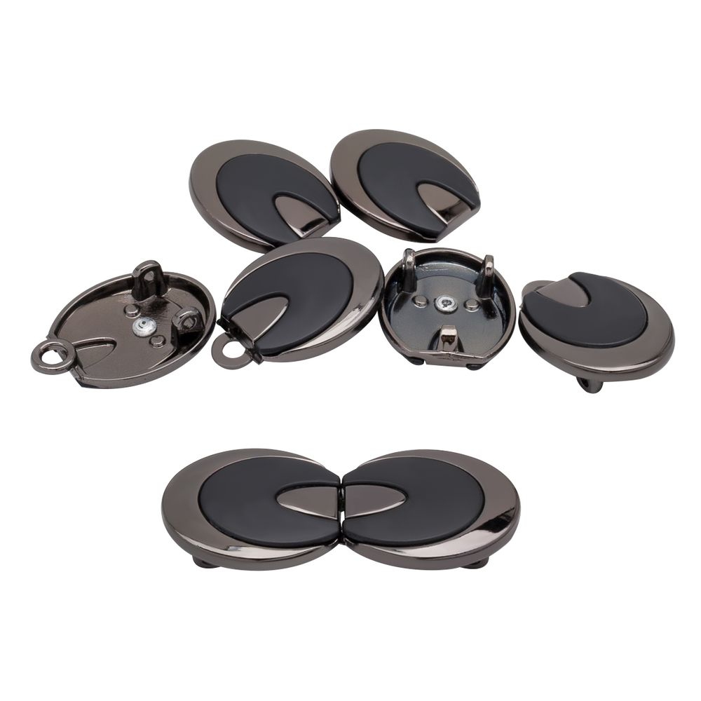 Крючки пришивные декоративные 44х18 мм, Black/P, MT-1822, 4 шт