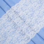 Кружево бельевое эластичное 300 мм / 3.4 метра, цвет белый
