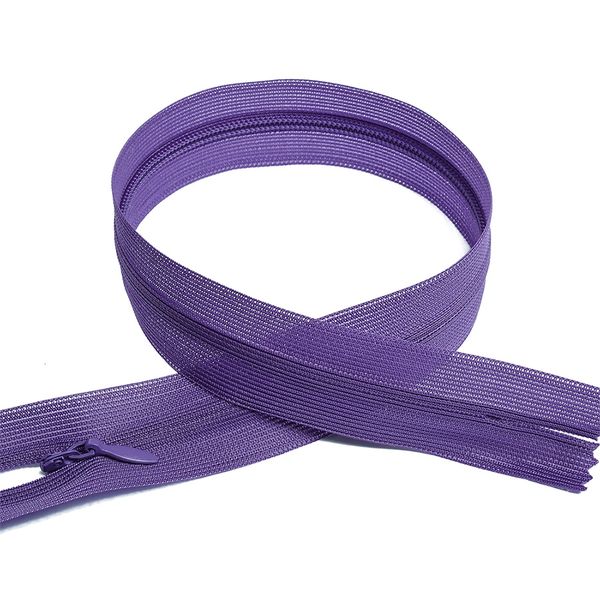 Молния потайная (скрытая) Т3 (3 мм) 1 зам., н/раз., 50 см, цв.F192 фиолетовый уп.50 шт