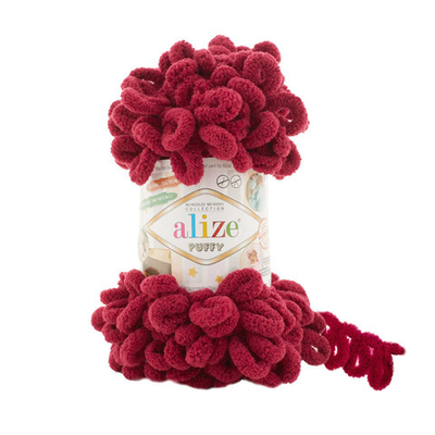 Пряжа Alize (Ализе) Puffy / уп.5 мот. по 100 г, 9м, 107 фуксия A