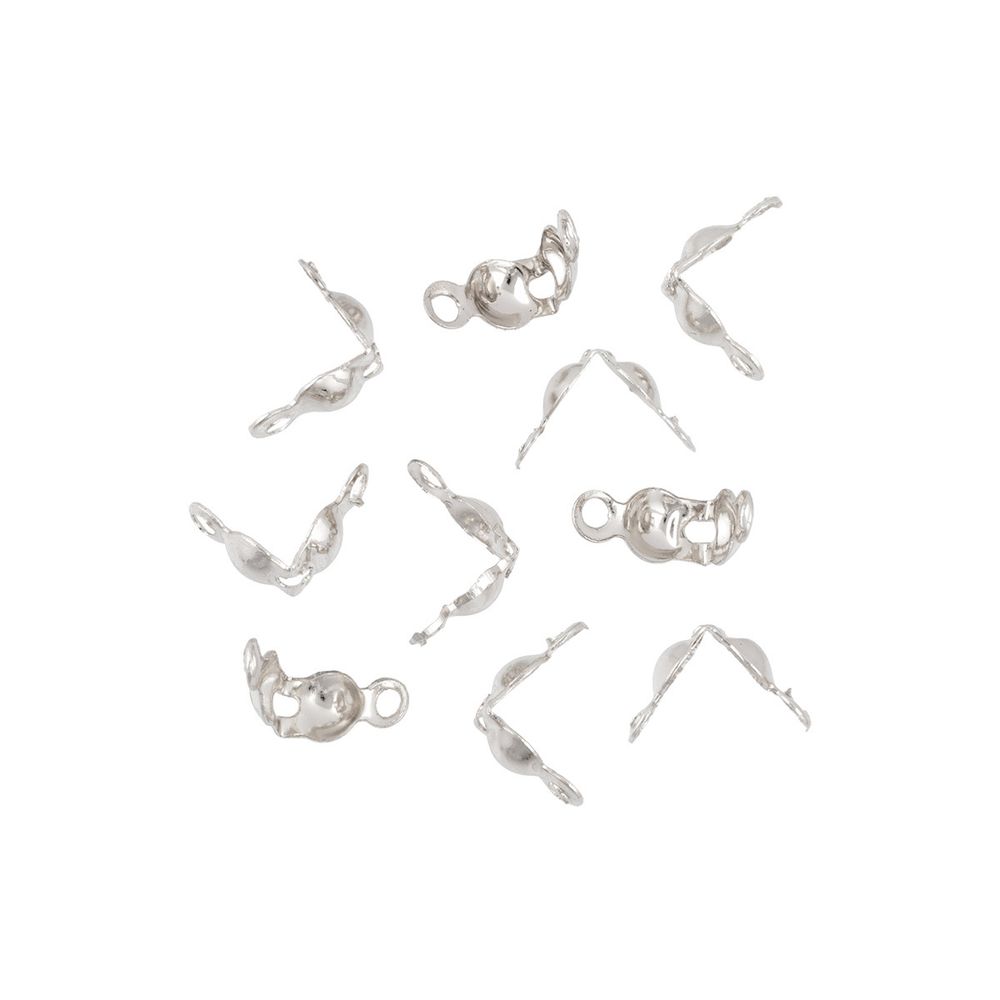 Зажим для узла 7 мм, 50 шт (5х10 шт), 01 под серебро, Zlatka FMK-J02