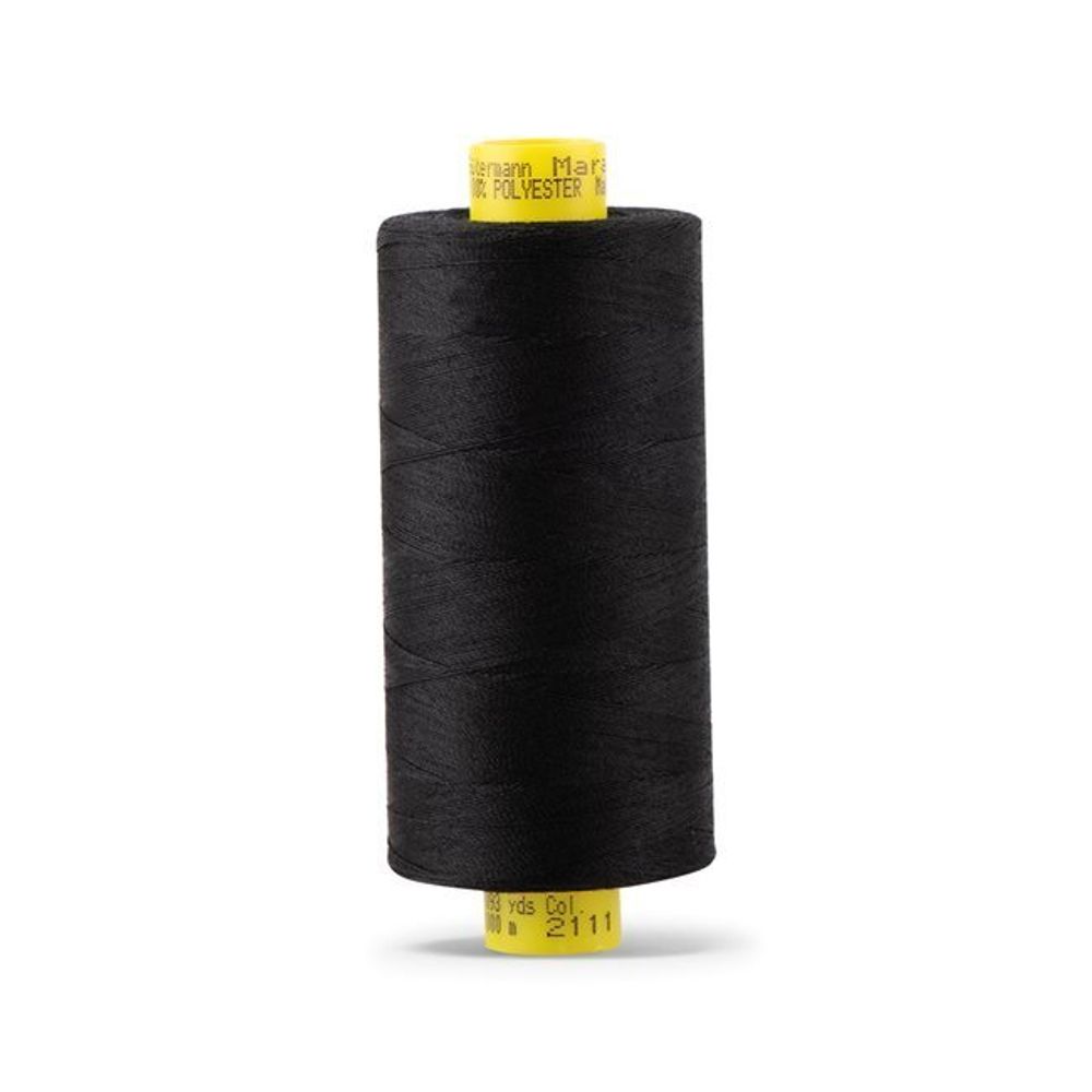 Нитка универсальная Gutermann Mara 120/2, 1000 м, 700207, 2111 ультра черный (Arta 170), 1 катушка