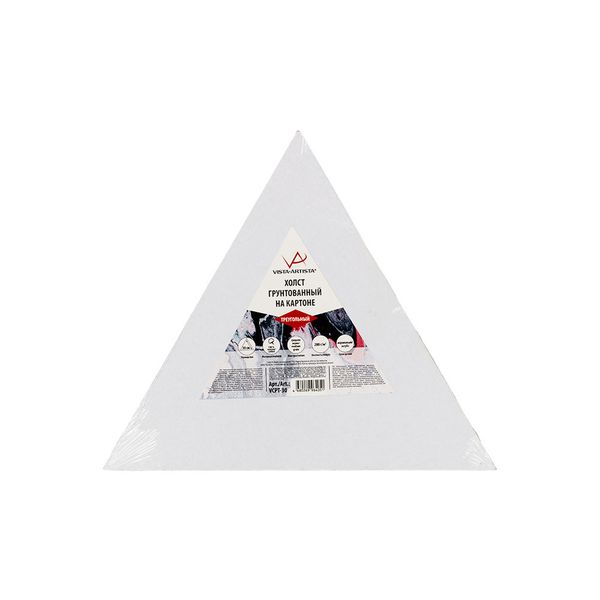 Холст на картоне грунтованный треугольный 30х26 см, 280 г/м², Vista-Artista VCPT-30