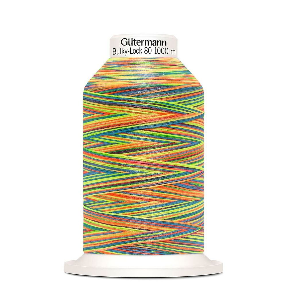 Нитка текстурированная Gutermann Bulky-Lock 80 multicolor, 1000 м, 9822, 1 катушка