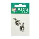 Подвеска металлическая голова единорога, 15х24 мм, 2 шт в упак, Astra&Craft, серебро