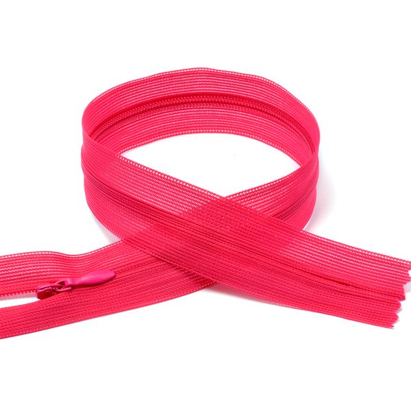 Молния потайная (скрытая) Т3 (3 мм) 1 зам., н/раз., 60 см, цв.F145 малиновый уп.50 шт
