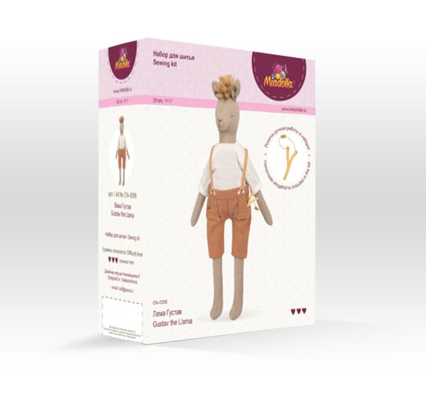 Набор для шитья игрушки Лама Густав 29 см, Miadolla CN-0356