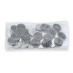 Пуговицы на ножке 28L (18мм), металл (Black/S черный с серебром), 36 шт, ME 644