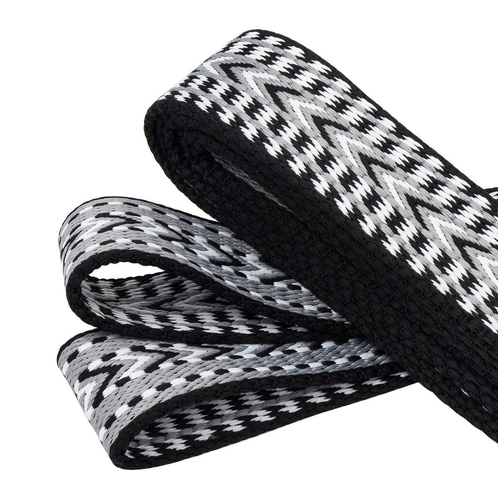 Стропа (ременная лента) 38 мм / 3 метра, [41.33 г/пог.м], с принтом, T0809 серый/белый/черный, 3Al362