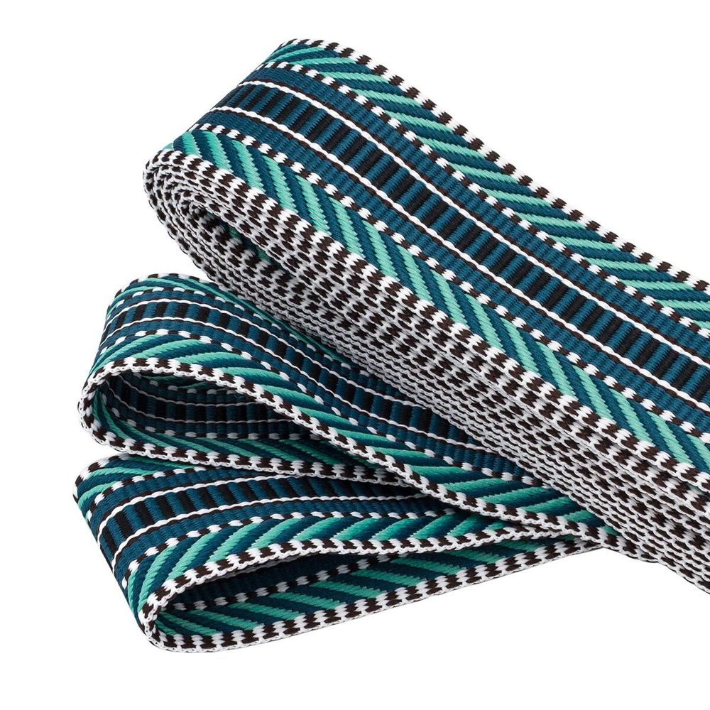 Стропа (ременная лента) 38 мм / 3 метра, [40 г/пог.м], с принтом 2-сторонняя, T0133 т.синий/бирюзовый), 3Al352