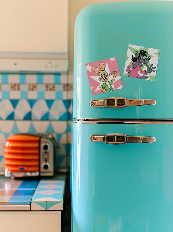 Картина по номерам Фрея, Союзмультфильм. Ну, погоди! Заяц и Волк, на магните, 9х9 см