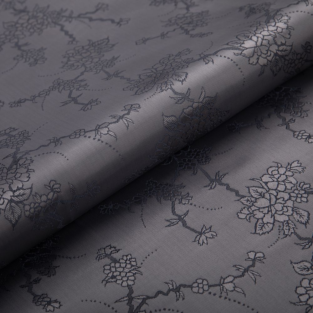 Ткань подкладочная (таффета) с рисунком 96 г/м², 100х145 см, 038 грязно-сиреневый(цветы), Gamma JTR