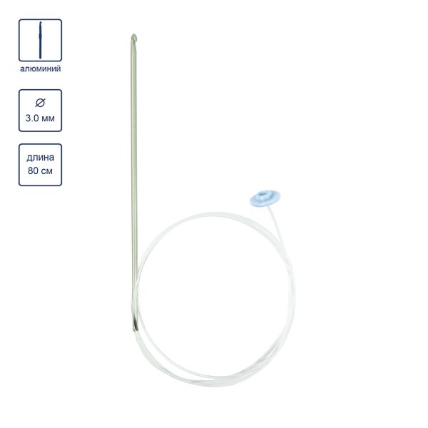 Крючок тунисский с леской алюминий ⌀3.0 мм, 80 см, в чехле, Gamma SH4