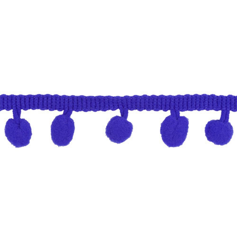 Тесьма с помпонами 1-рядная h20 мм, с помпонами 19 фиолетовый, 17 м