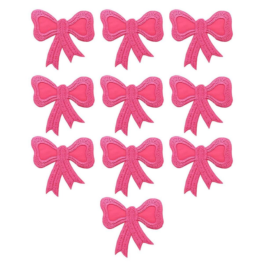 Термоаппликация Бант, 60х57мм 10 шт (ярко-розовый), 12786