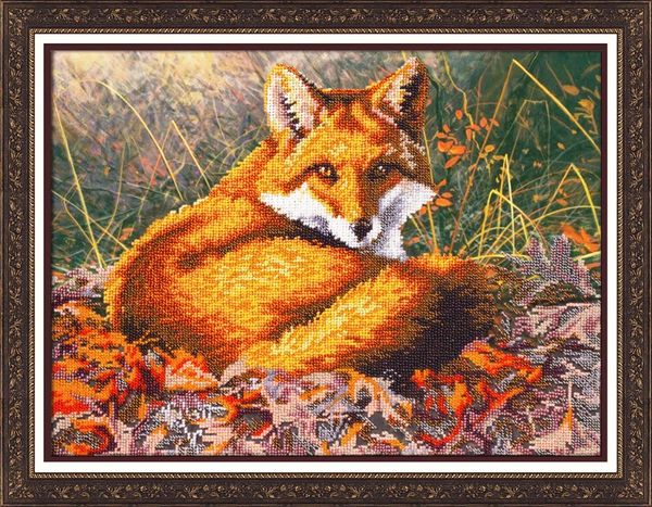 Набор для вышивания бисером Паутинка, Лисица 28х38 см