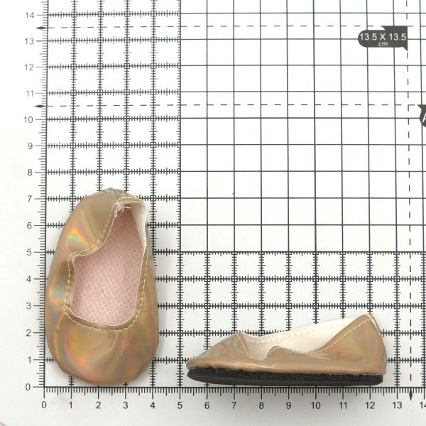 Туфли для куклы Металлик, 7см, цв. золотой, MISU-4