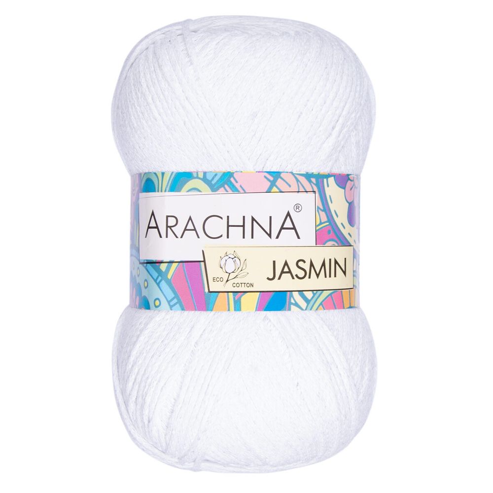 Пряжа Arachna Jasmin / уп.5 мот. по 100г, 250м, 101 белый