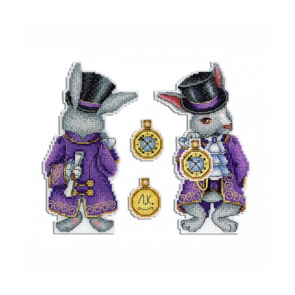 Набор для вышивания нитками МП Студия, Чудесный кролик 17х10см