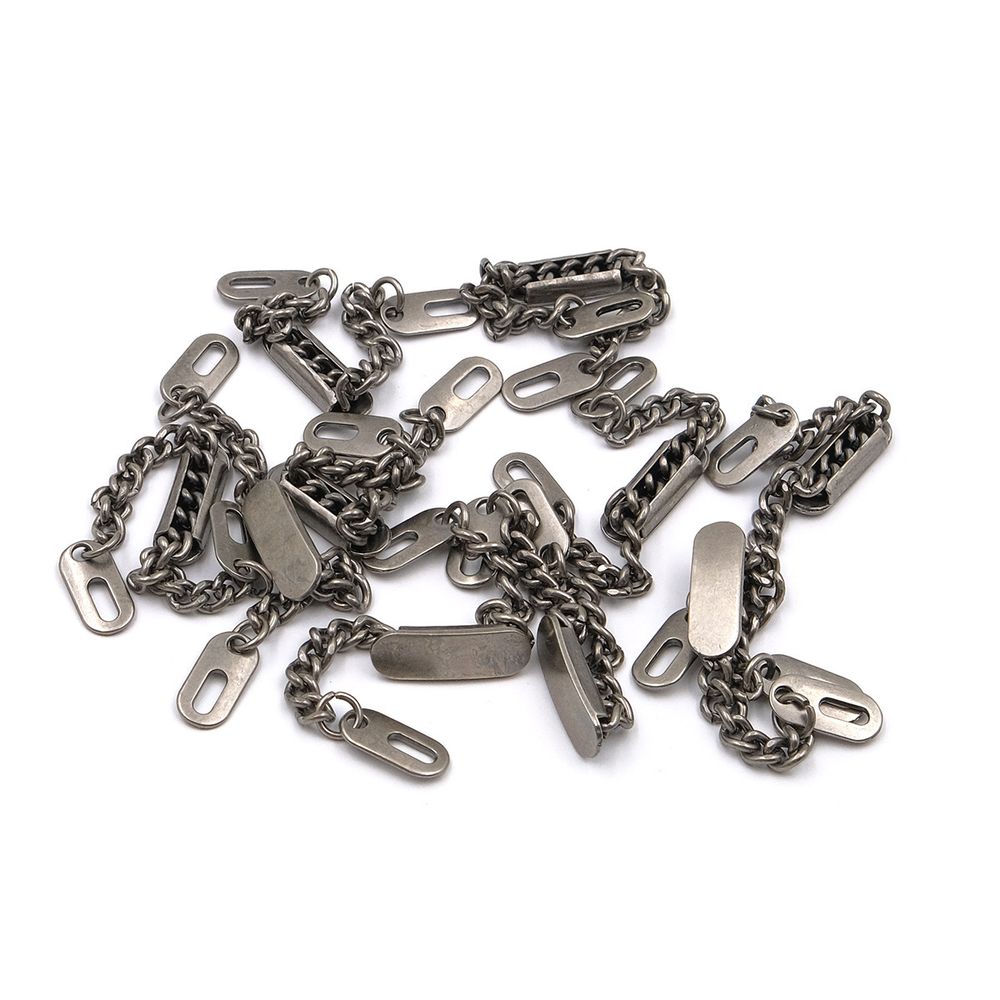 Вешалка-цепочка для одежды 102х8 мм, металл, черное серебро, 10 шт, ГНУ360