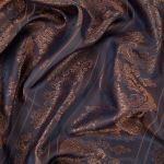 Ткань подкладочная (таффета) с рисунком 96 г/м², 100х145 см, 052 синий с бронзовым узором, Gamma JTR