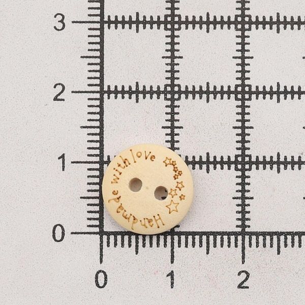 Пуговицы на 2 прокола Handmade 20L (12,5мм), дерево (Milk (молочный)), W21, 36 шт