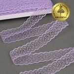 Кружево отделочное в стиле "трикотаж" 28 мм, TBY 1670, цв.11 св.сиреневый, уп.27.4м