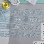 Кружево на сетке 25 мм, диз. 468, цв.09 голубой, уп.9 м, Kruzhevo