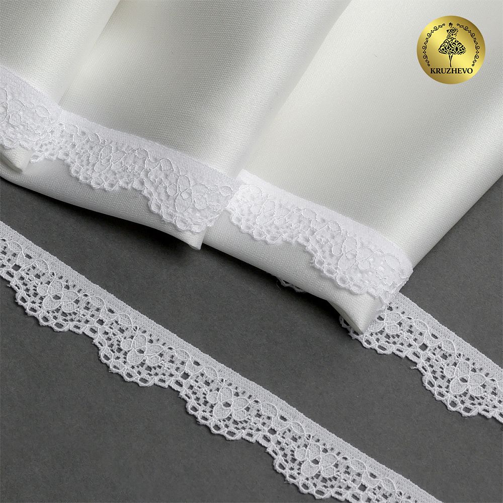 Кружево эластичное (стрейч) 15 мм, TBY.8031, 01 белый, 700м, Kruzhevo