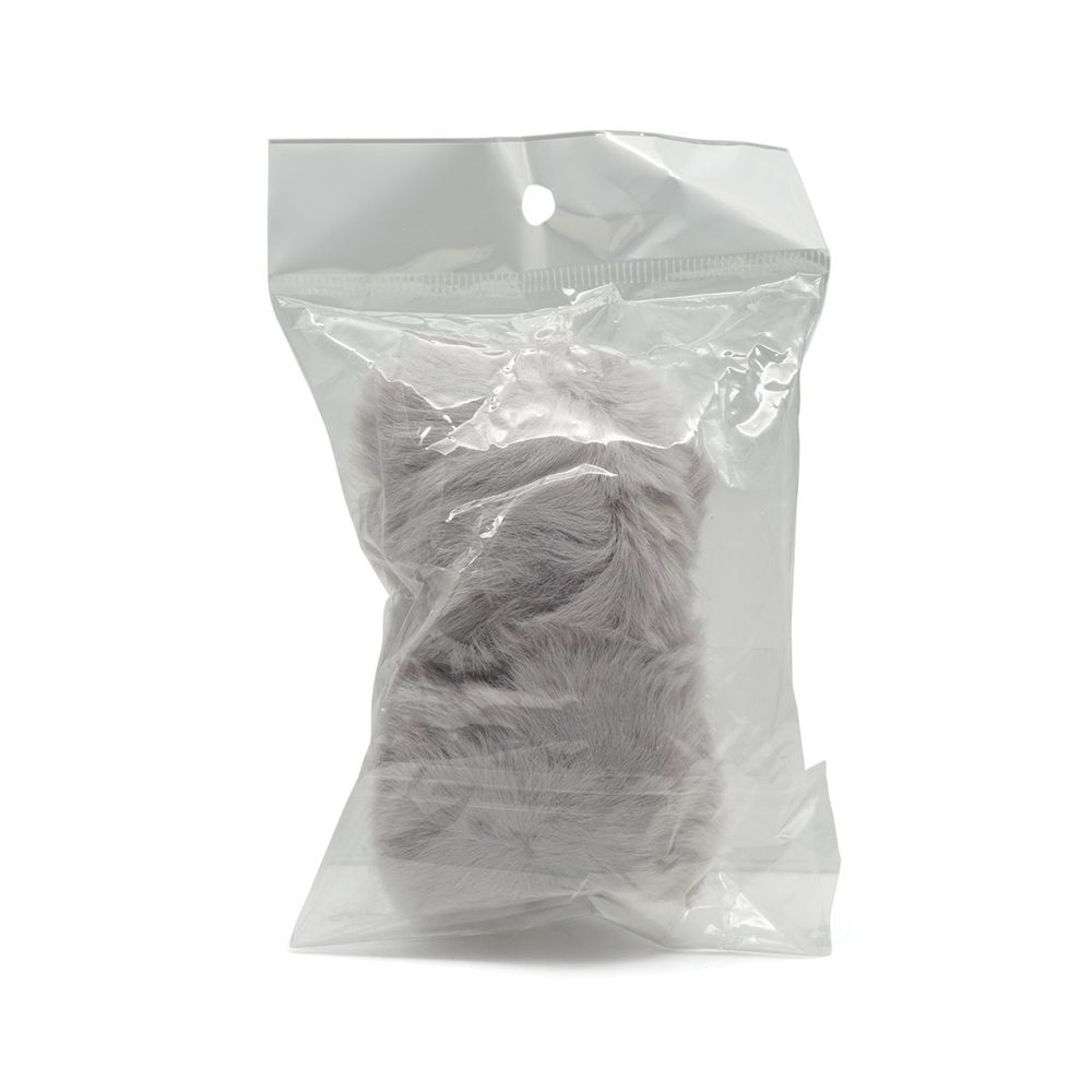 Помпон из искусственного меха 80 мм, св.серый, 2 шт, FRA11-8LR221